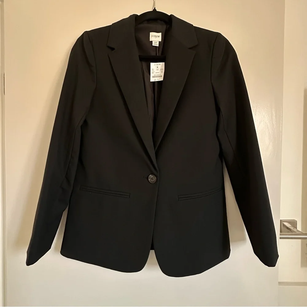 NWT J CREW Single Button Black Blazer - Picture 1 of 10